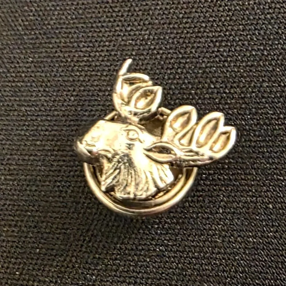Vintage 925 Sterling Silver Loyal Order of Moose Fraternity Screw Back Lapel Pin